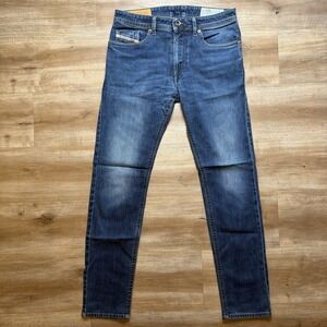 Diesel Jeans Men 30x32 Blue Thommer Slim Skinny Fit Stretch Dark Wash Fade 084BU